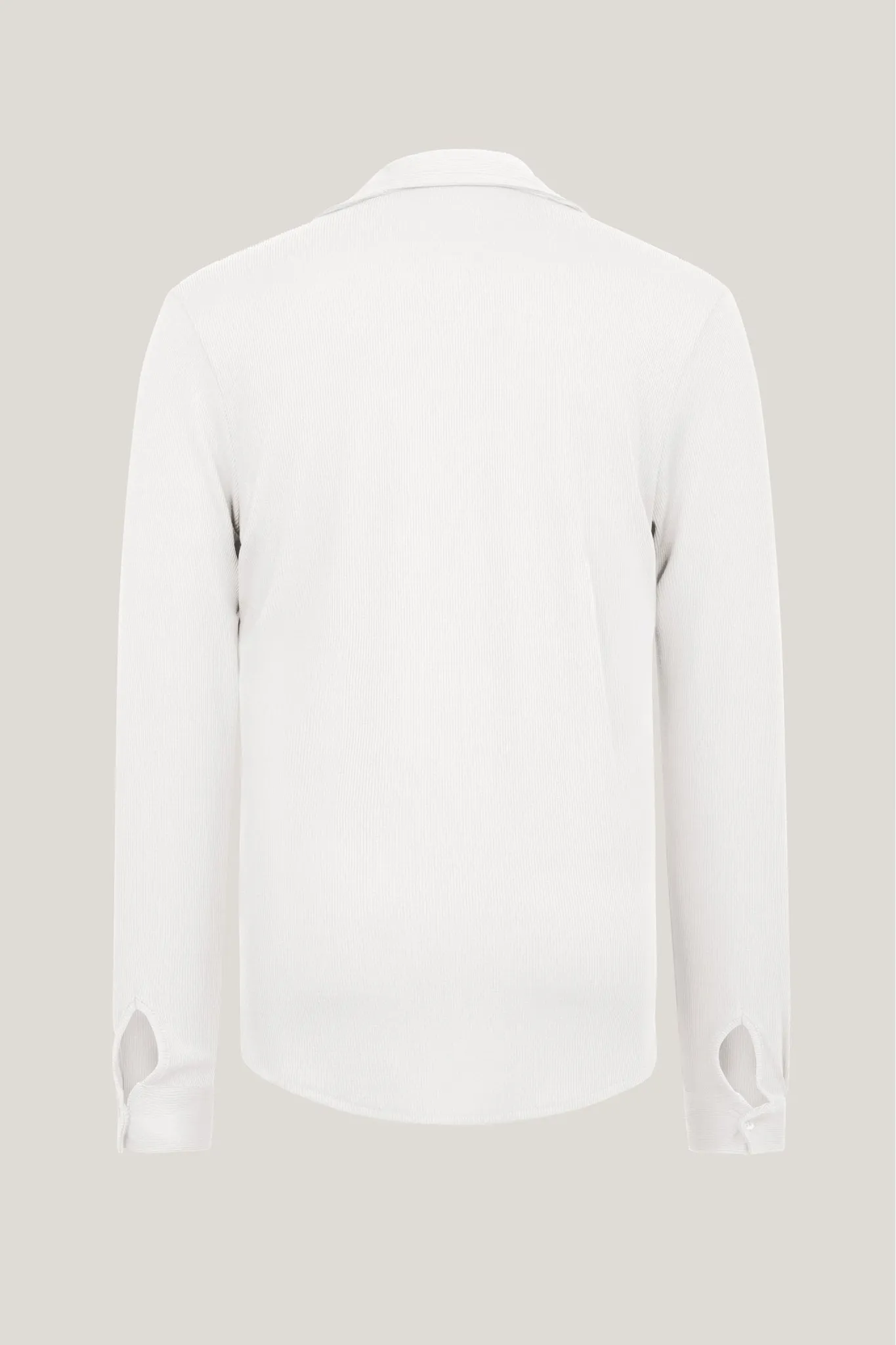 Lightweight Drapery Plisse Shirt - Off White