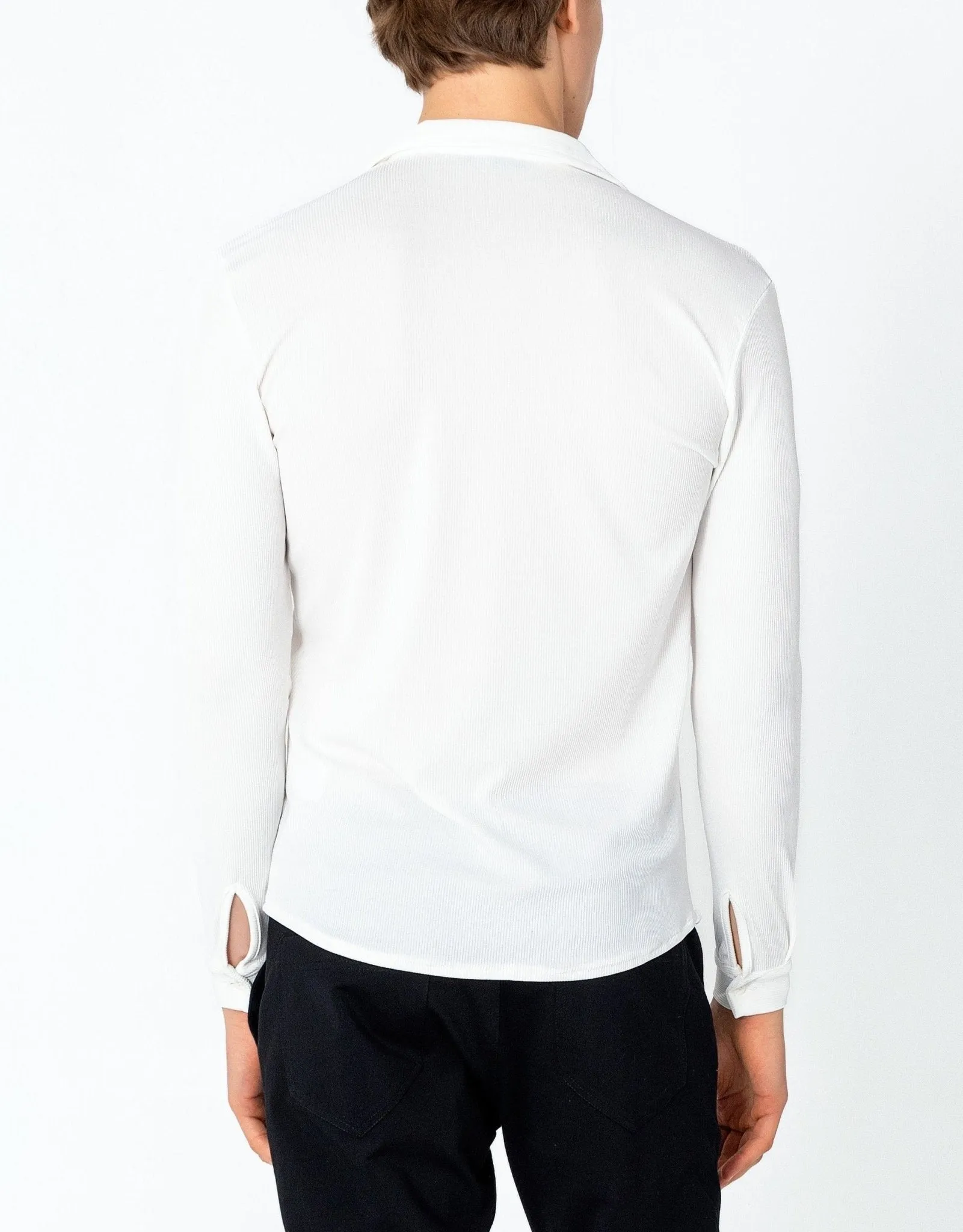 Lightweight Drapery Plisse Shirt - Off White