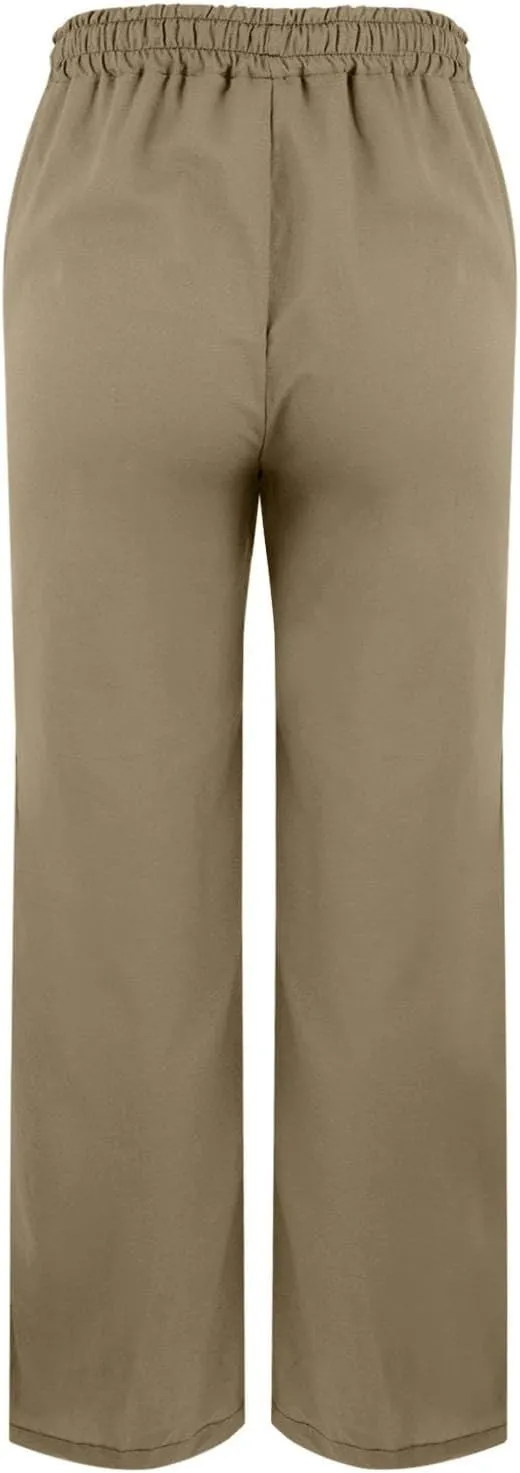 Linen Capri Pants for Women Plus Size Elastic High Waist Drawstring Cropped Pants Side Button Split Summer Trousers