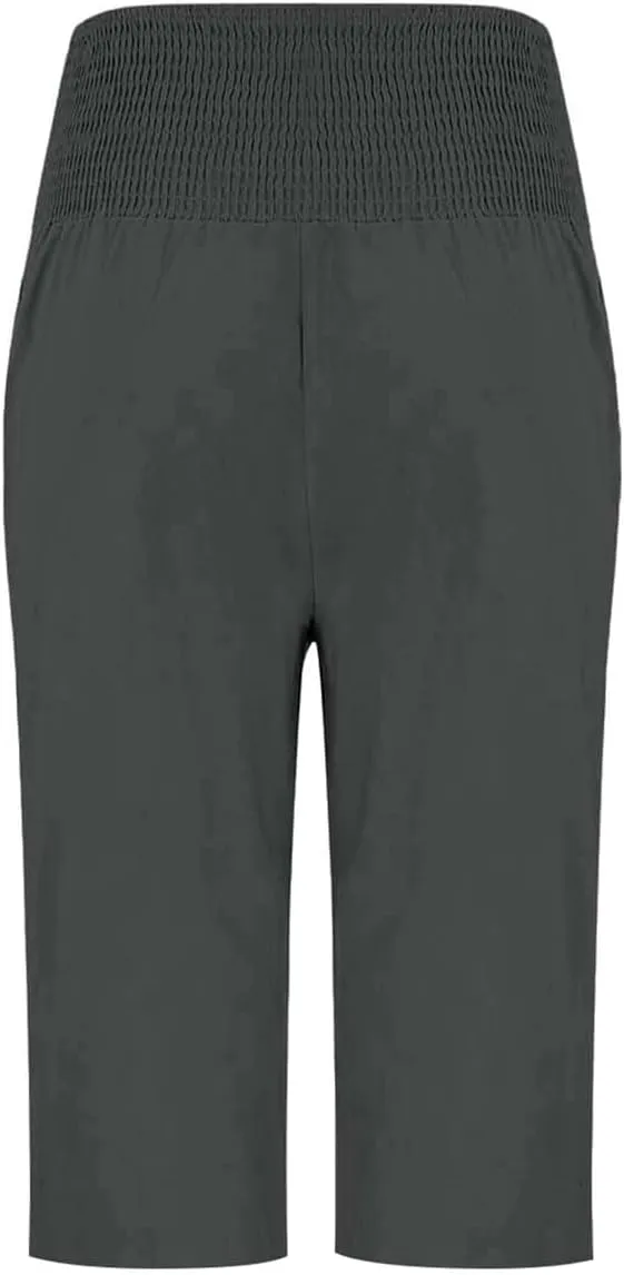 Linen Pants for Women Casual Loose Elastic High Waisted Straight Leg Trousers Palazzo Boho Wide Leg Beach Lounge