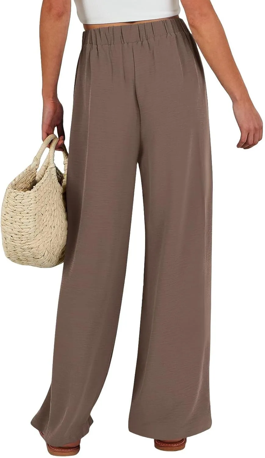 Linen Wide Leg Pants for Women Flowy High Waisted Business Work Dress Pant Casual 2025 Summer Beach Vacation Pants