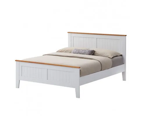 Lobelia 4pc Queen Bed Suite Bedside Tallboy Bedroom Furniture Package - White
