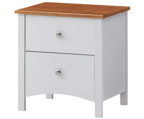 Lobelia 4pc Queen Bed Suite Bedside Tallboy Bedroom Furniture Package - White