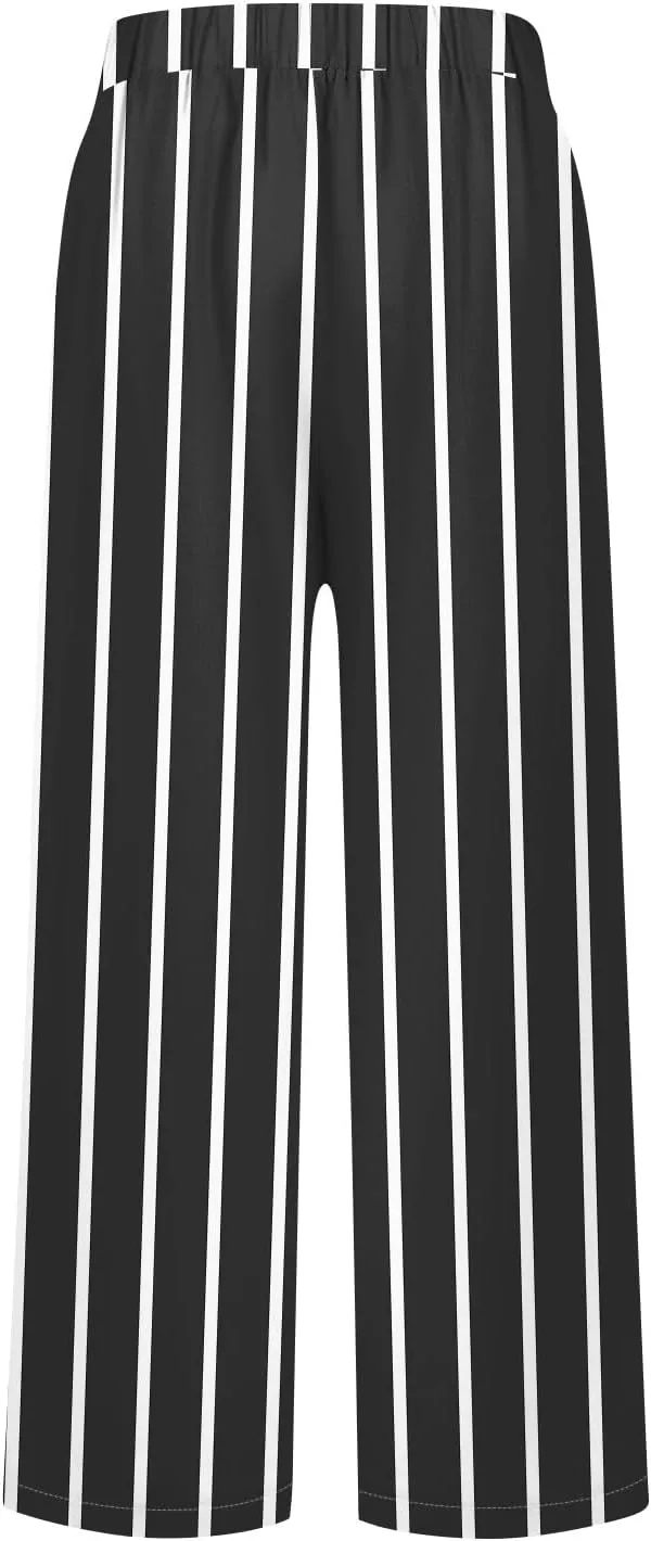 Lounge Pants Women Petite Linen Elastic Waisted Drawstring Pants with Pockets Solid Casual Summer Cropped Pants