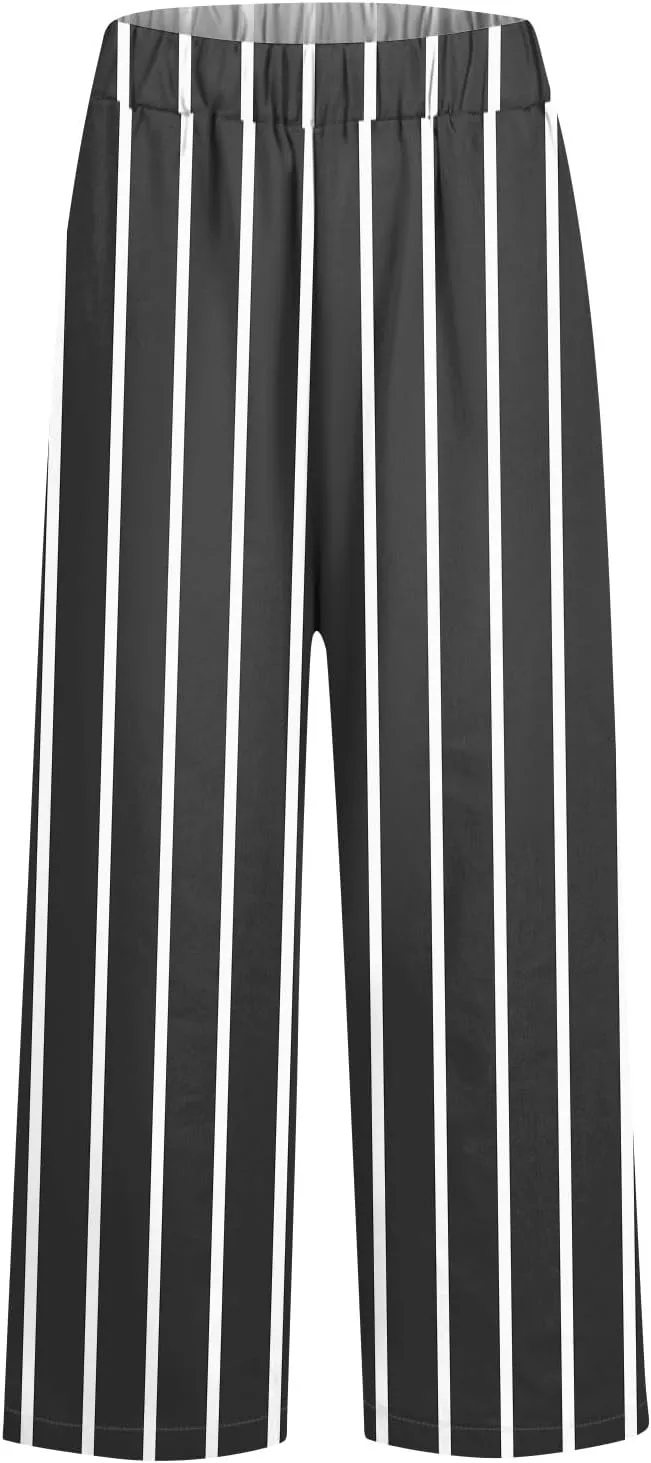 Lounge Pants Women Petite Linen Elastic Waisted Drawstring Pants with Pockets Solid Casual Summer Cropped Pants