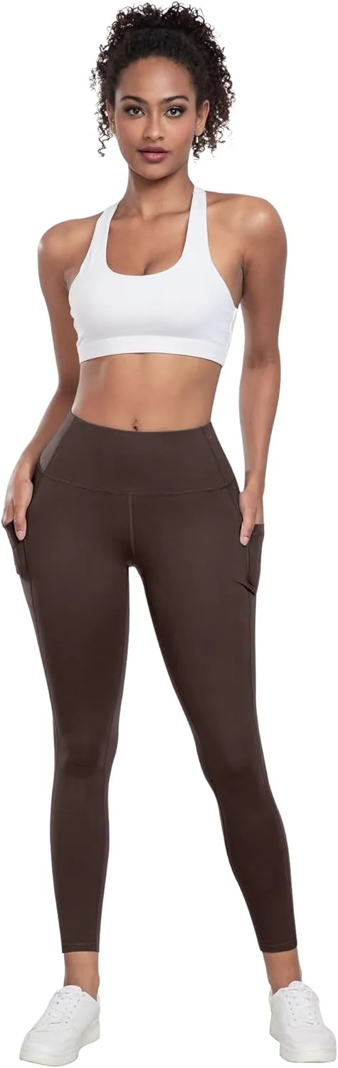 LZYVOO Leggings with Pockets for Women, 6 Packs Soft High Waisted Tummy Control Workout Yoga Pants