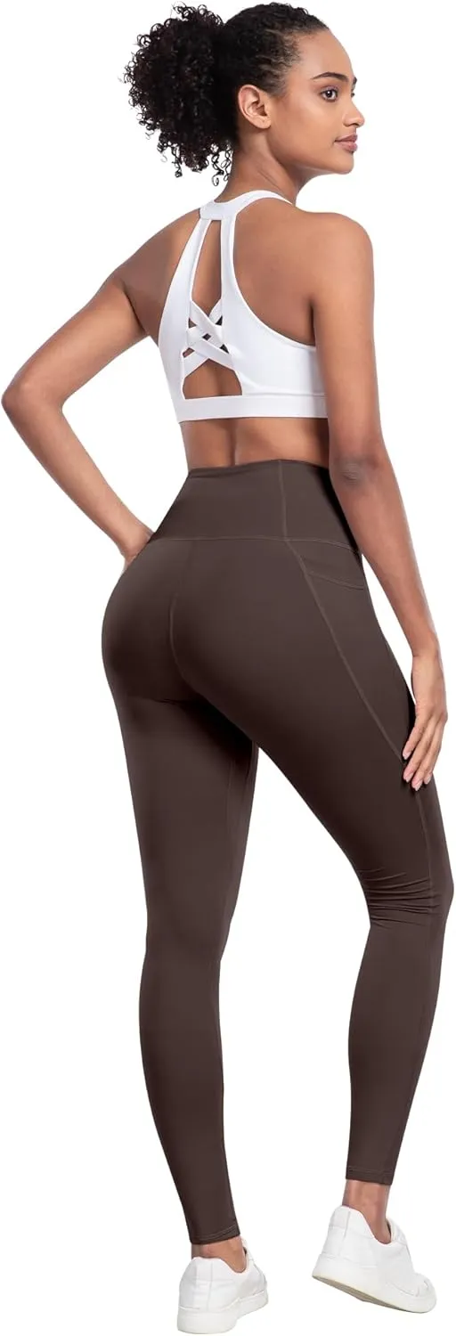 LZYVOO Leggings with Pockets for Women, 6 Packs Soft High Waisted Tummy Control Workout Yoga Pants