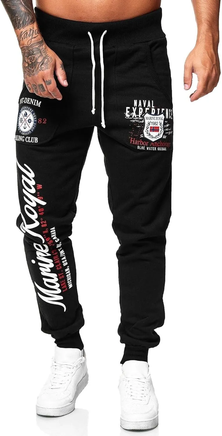 Marine Royal Men's Jogger Pants, Sports Fitness Running Casual Sweatpants
