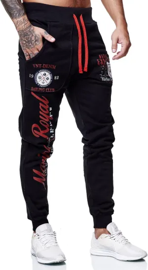 Marine Royal Men's Jogger Pants, Sports Fitness Running Casual Sweatpants