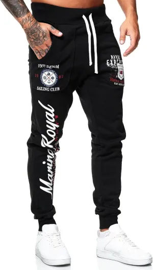 Marine Royal Men's Jogger Pants, Sports Fitness Running Casual Sweatpants