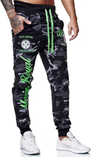 Marine Royal Men's Jogger Pants, Sports Fitness Running Casual Sweatpants