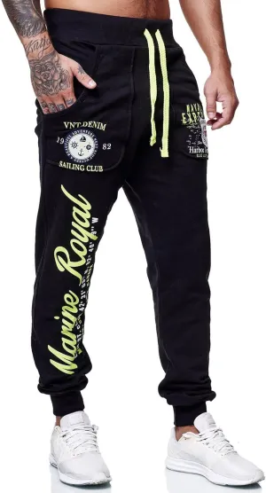 Marine Royal Men's Jogger Pants, Sports Fitness Running Casual Sweatpants