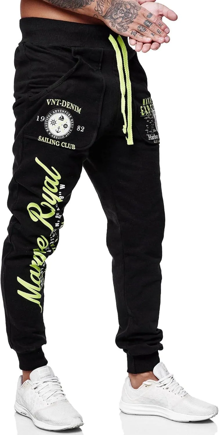 Marine Royal Men's Jogger Pants, Sports Fitness Running Casual Sweatpants