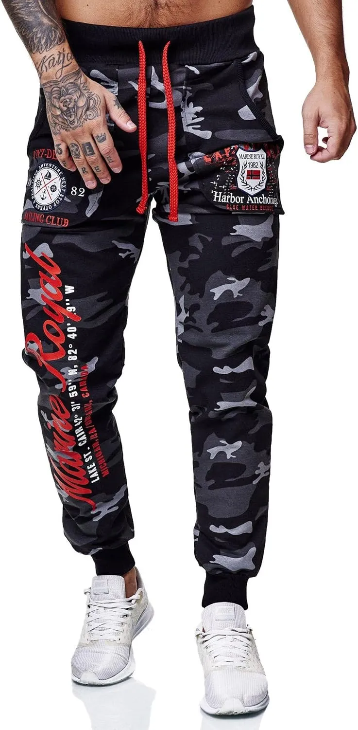 Marine Royal Men's Jogger Pants, Sports Fitness Running Casual Sweatpants