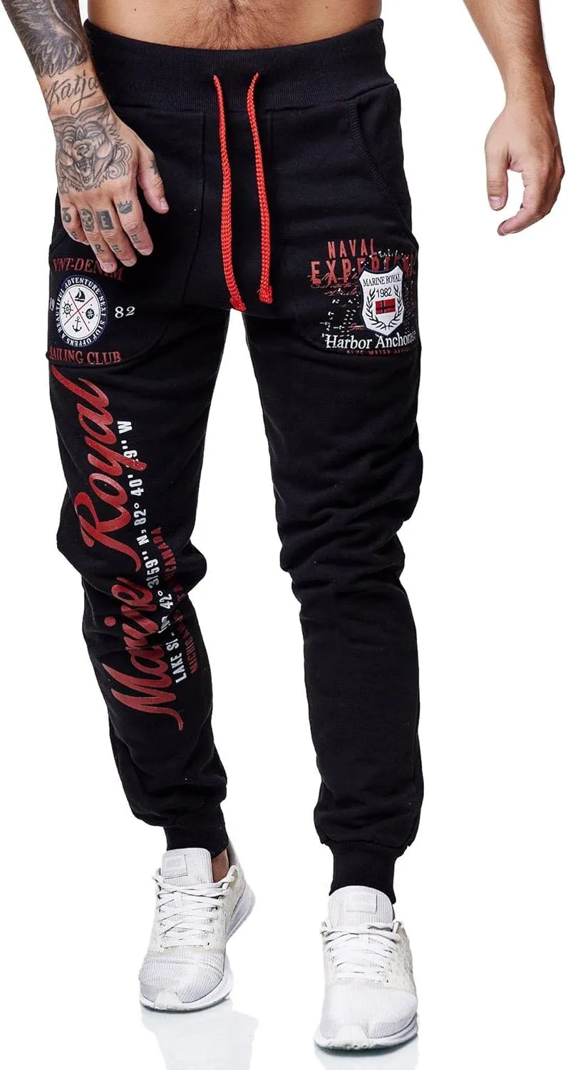 Marine Royal Men's Jogger Pants, Sports Fitness Running Casual Sweatpants