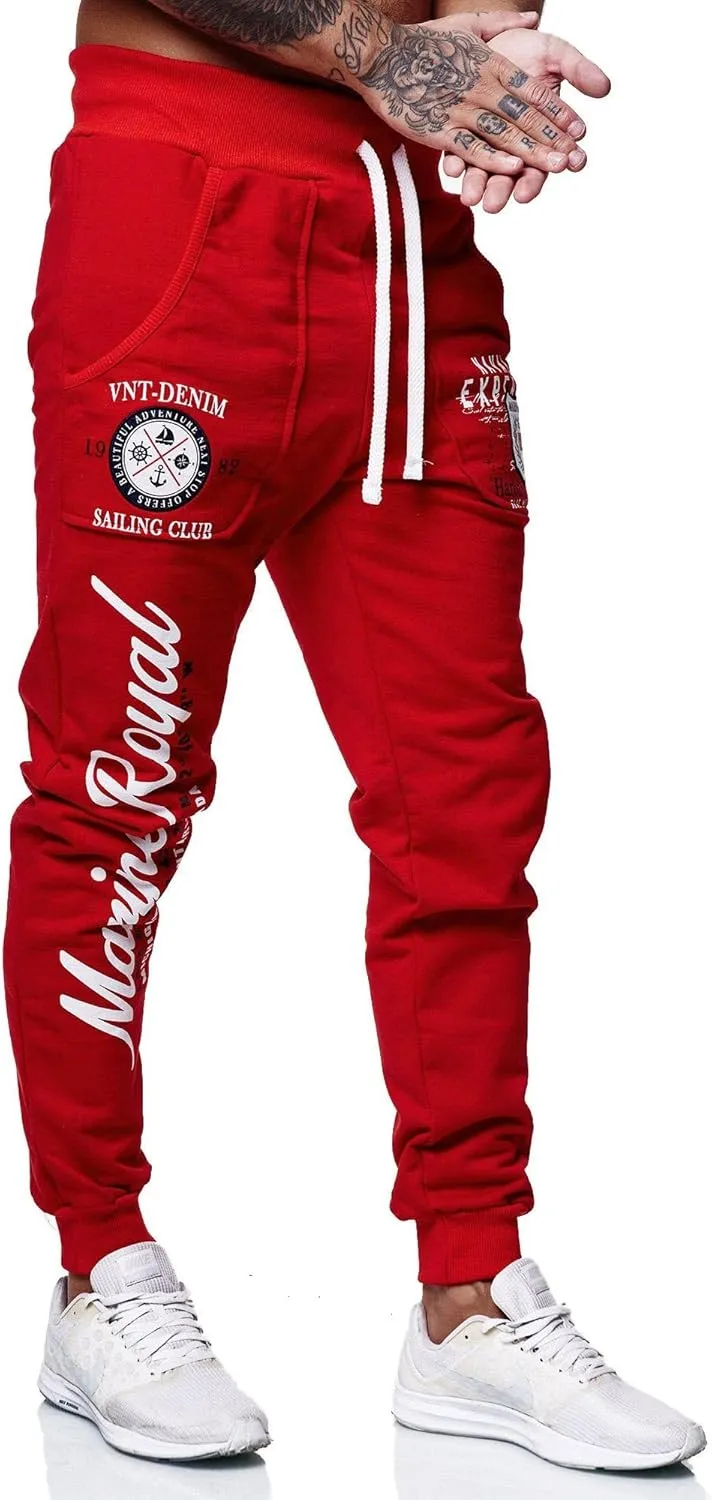 Marine Royal Men's Jogger Pants, Sports Fitness Running Casual Sweatpants