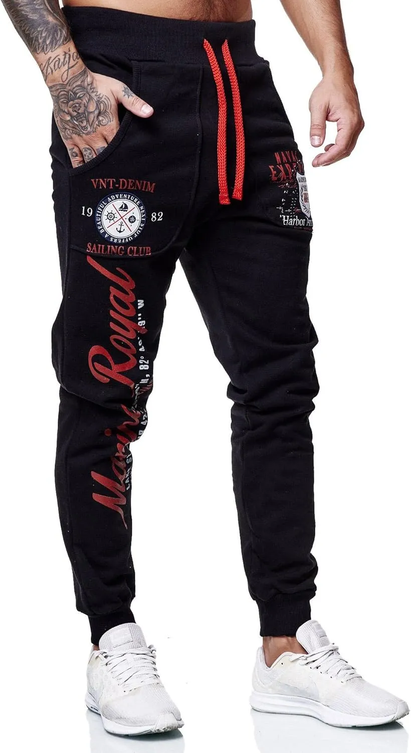 Marine Royal Men's Jogger Pants, Sports Fitness Running Casual Sweatpants