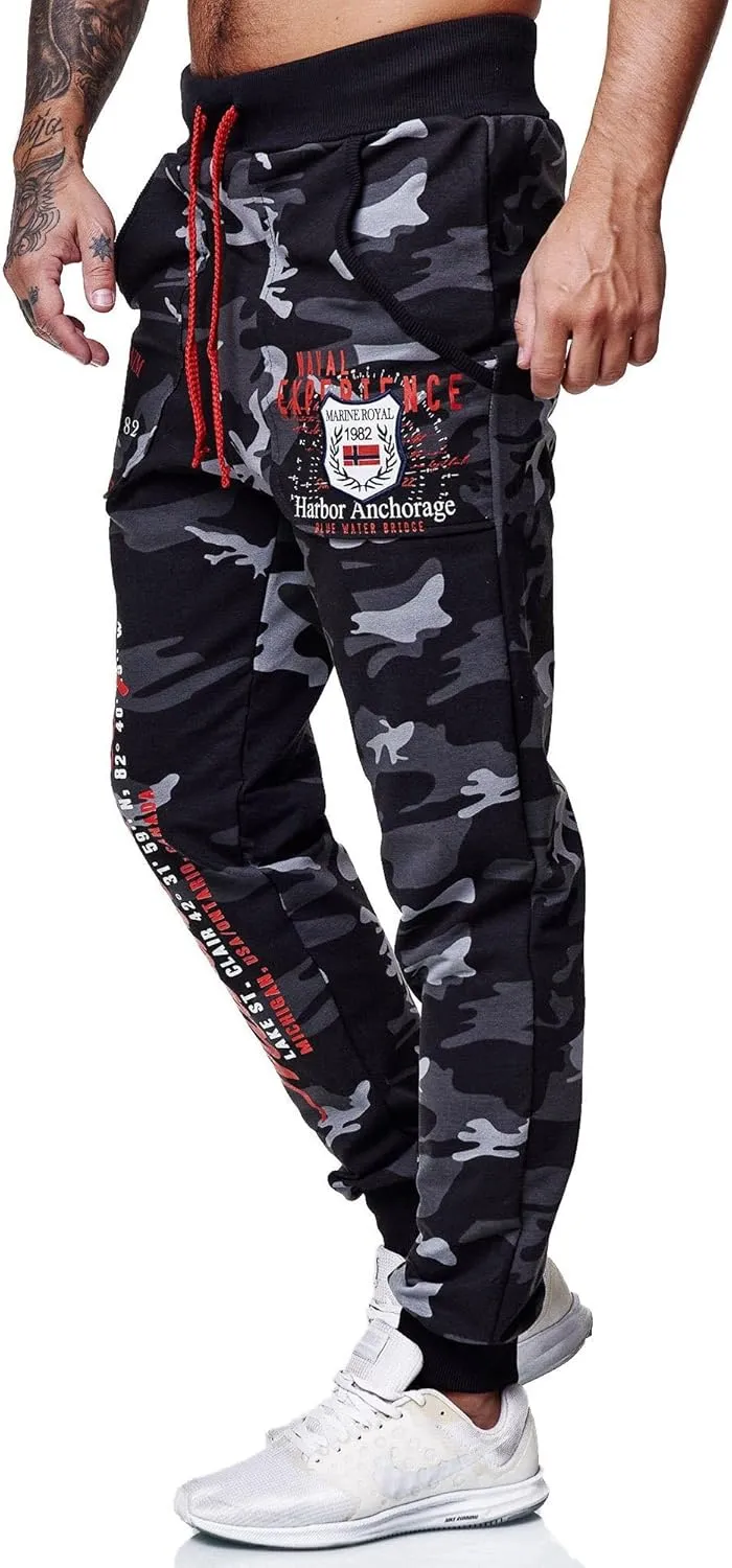 Marine Royal Men's Jogger Pants, Sports Fitness Running Casual Sweatpants