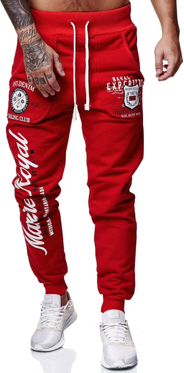 Marine Royal Men's Jogger Pants, Sports Fitness Running Casual Sweatpants