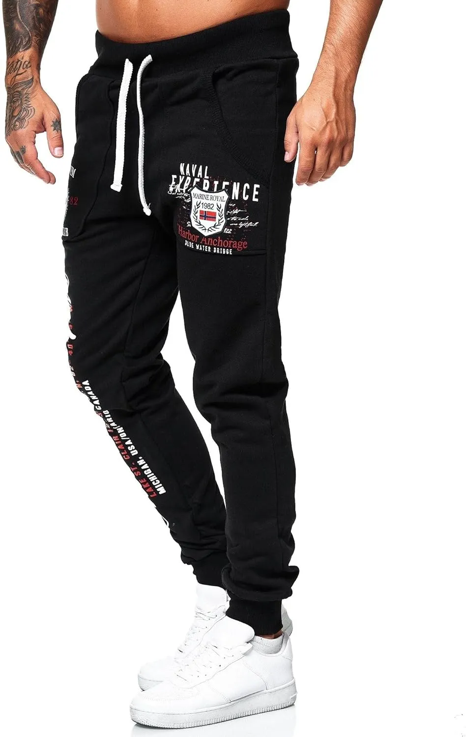 Marine Royal Men's Jogger Pants, Sports Fitness Running Casual Sweatpants