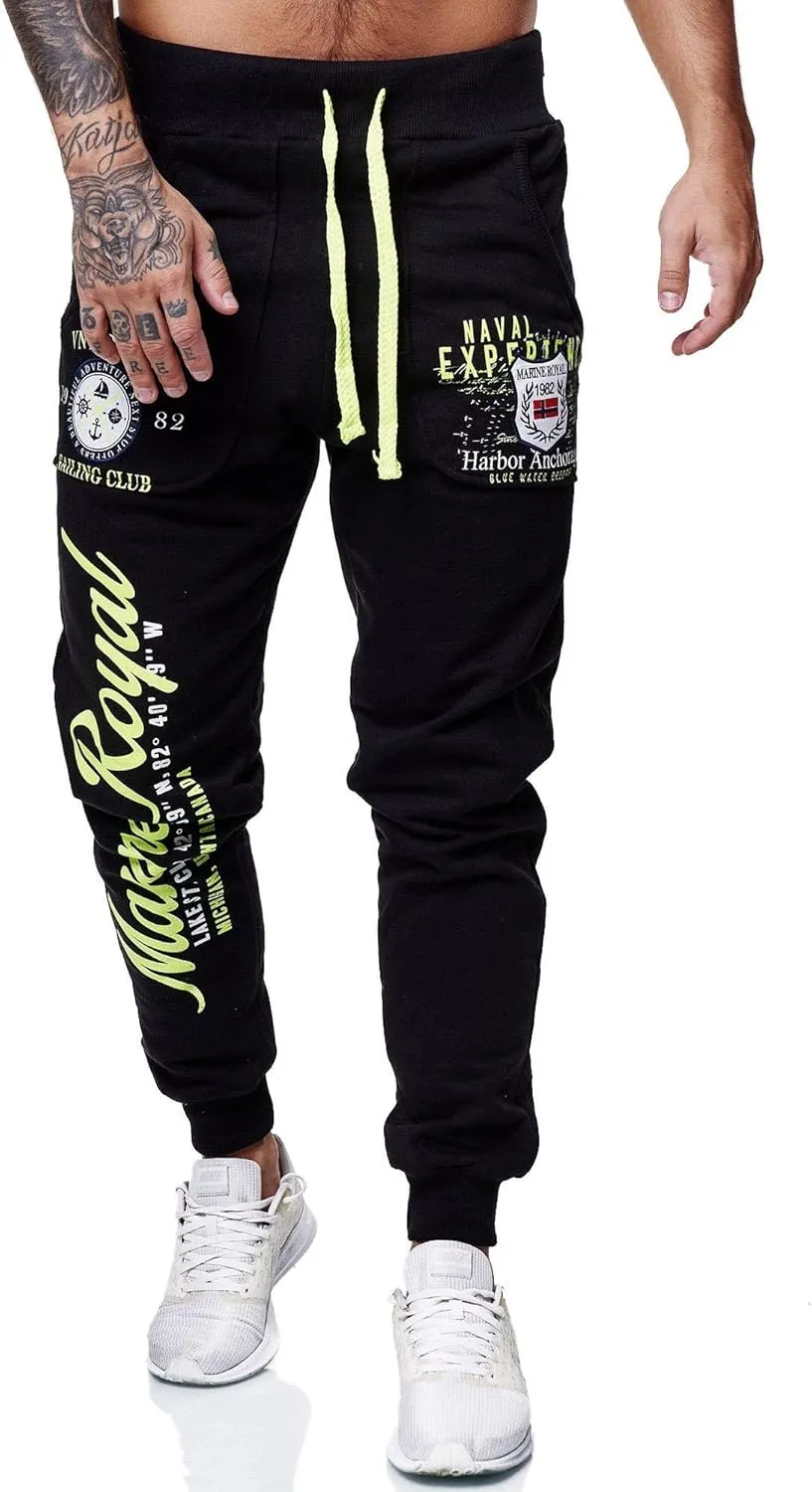 Marine Royal Men's Jogger Pants, Sports Fitness Running Casual Sweatpants