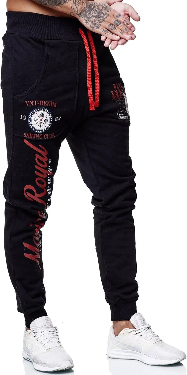 Marine Royal Men's Jogger Pants, Sports Fitness Running Casual Sweatpants