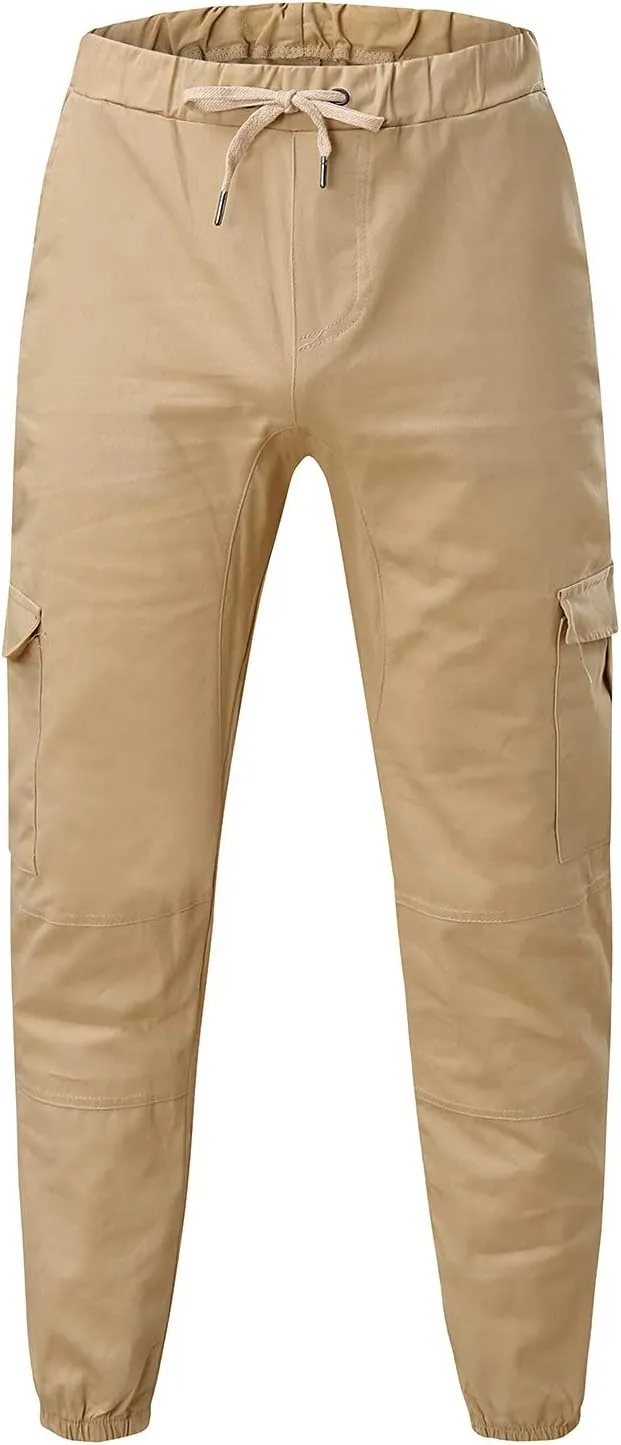 Mens 2023 Fashion Joggers Hiking Sweatpants Drawstring Waist Pants Work Sports Loose Fit Trousers with Pockets