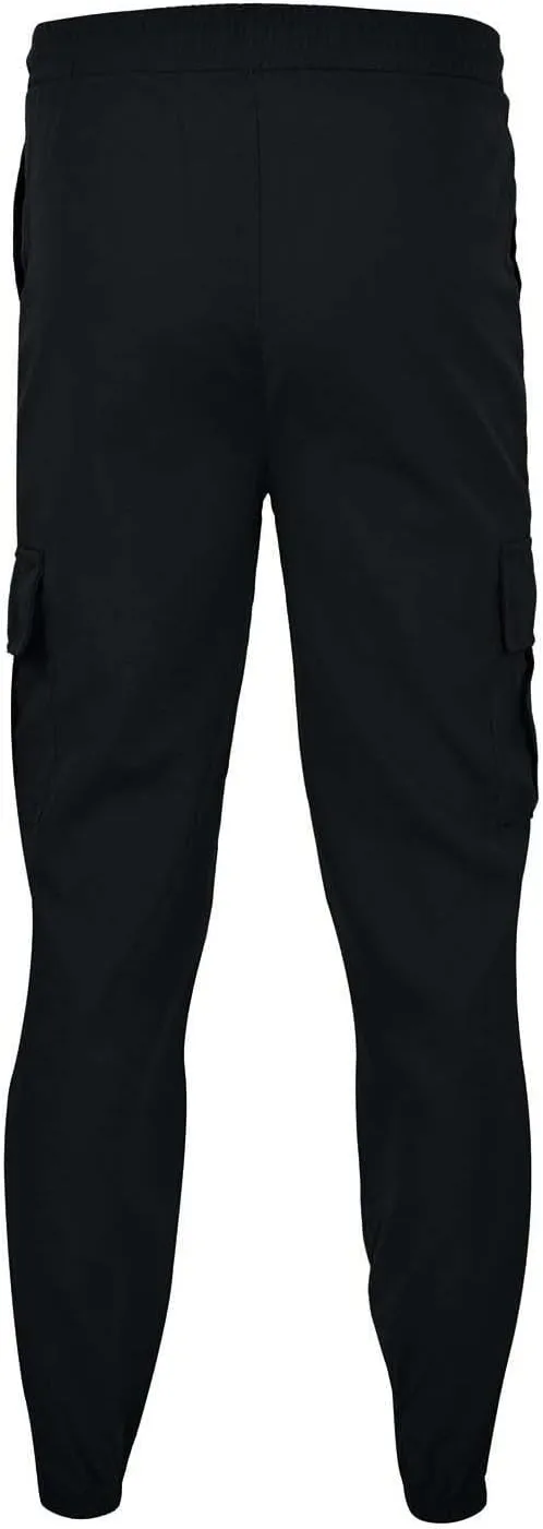 Mens Cargo Pants Jogger Hiking Elastic Waist Regular Fit Casual Straight Drawstring Lightweight Pants with Pockets