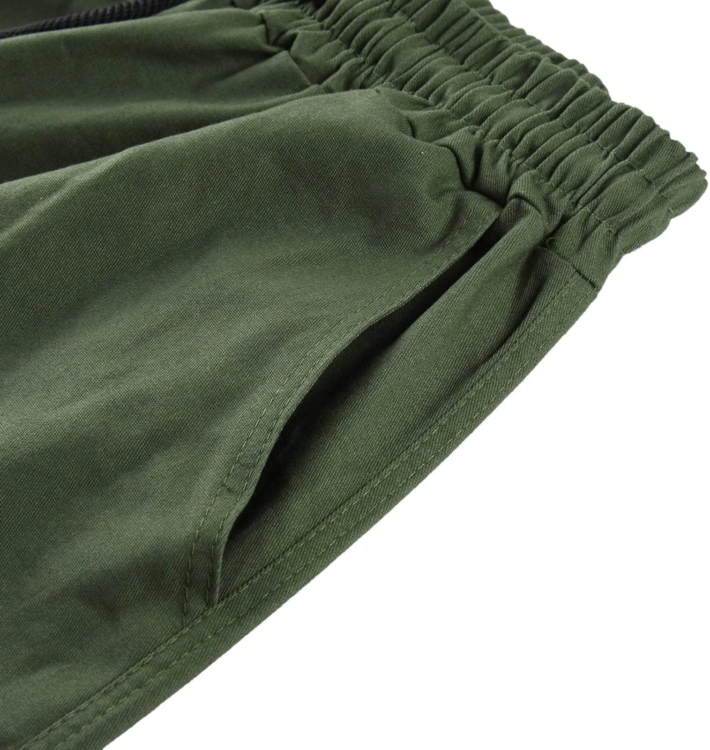 Men's Cargo Pants Slim Fit Drawstring Joggers Hiking Trousers with Multi Pockets Twill Chino Pants Sports Overalls