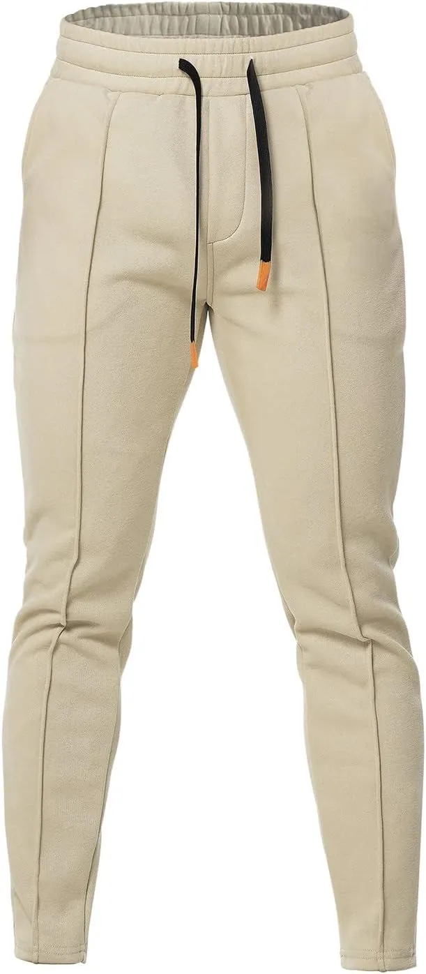 Mens Cargo Sweatpants Big Tall Casual Joggers Pants Drawstring Fitness Track Athletic Solid Trousers Multi Pockets