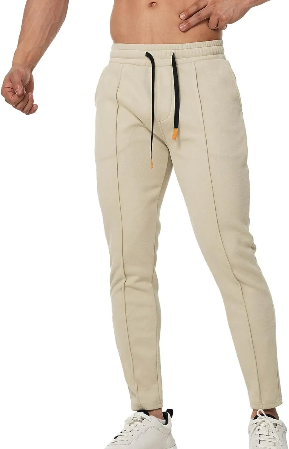Mens Cargo Sweatpants Big Tall Casual Joggers Pants Drawstring Fitness Track Athletic Solid Trousers Multi Pockets