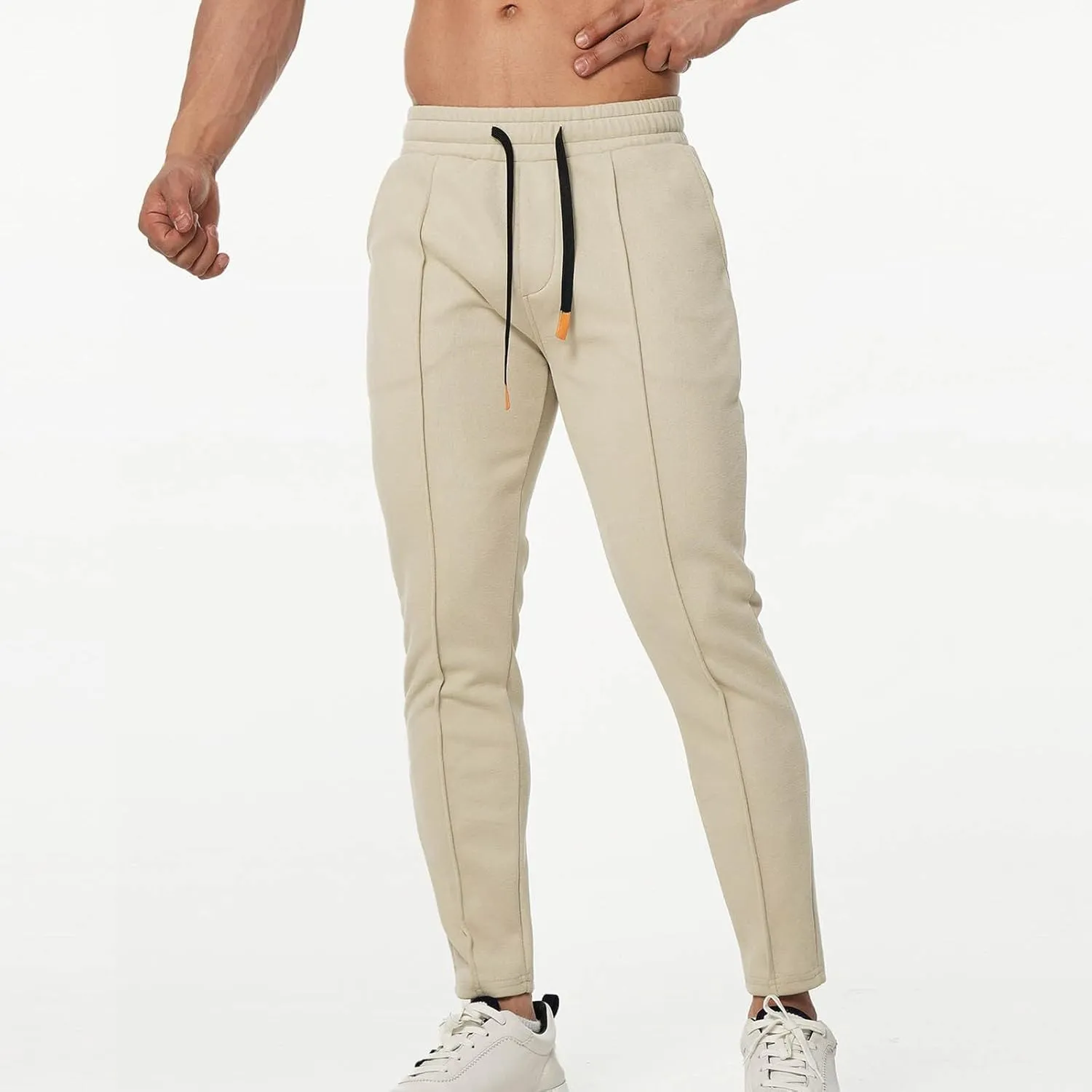 Mens Cargo Sweatpants Big Tall Casual Joggers Pants Drawstring Fitness Track Athletic Solid Trousers Multi Pockets