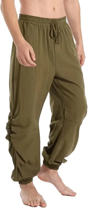 Mens Casual Linen Pants Casual Elastic Waist Drawstring Yoga Jogger Pants