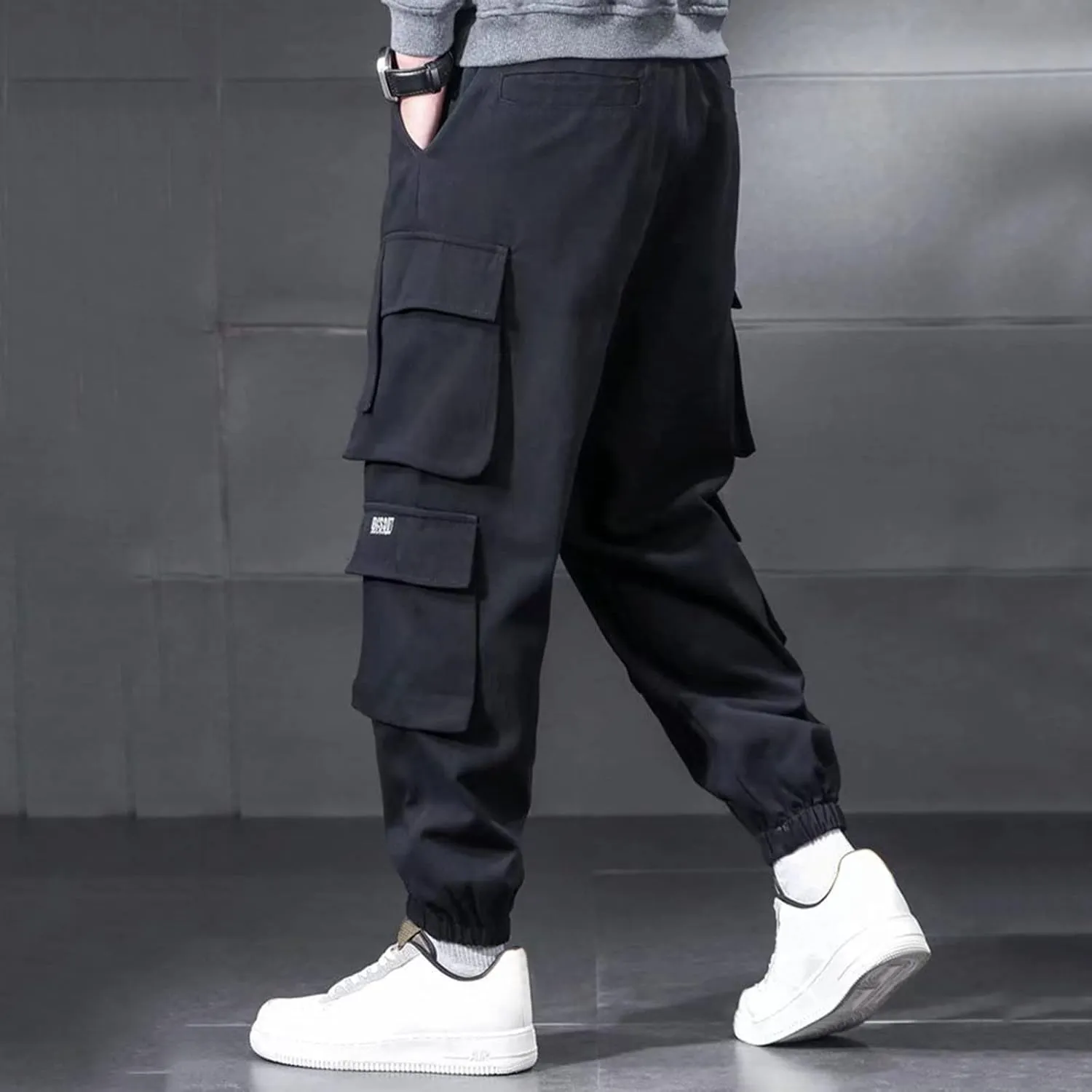 Men's Causal Cargo Pants Sports Pants Trousers Loose-Fit Classic Comfy Daily Wear with Multi-Pocket Hiking Joggers