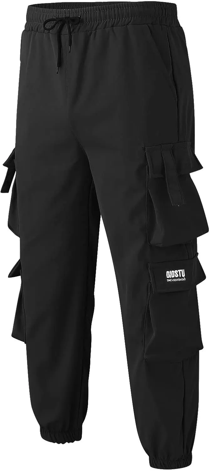 Men's Causal Cargo Pants Sports Pants Trousers Loose-Fit Classic Comfy Daily Wear with Multi-Pocket Hiking Joggers