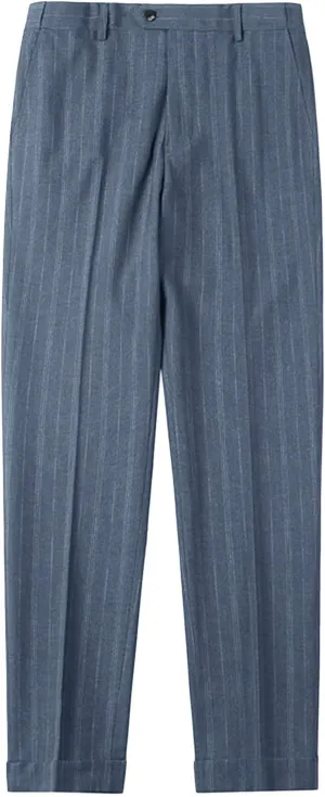 Men's Classic Athletic Pants Slim Fit Business Dress Pants Chino Pant Flat Front Straight Fit Suit Pant (33,Blue)
