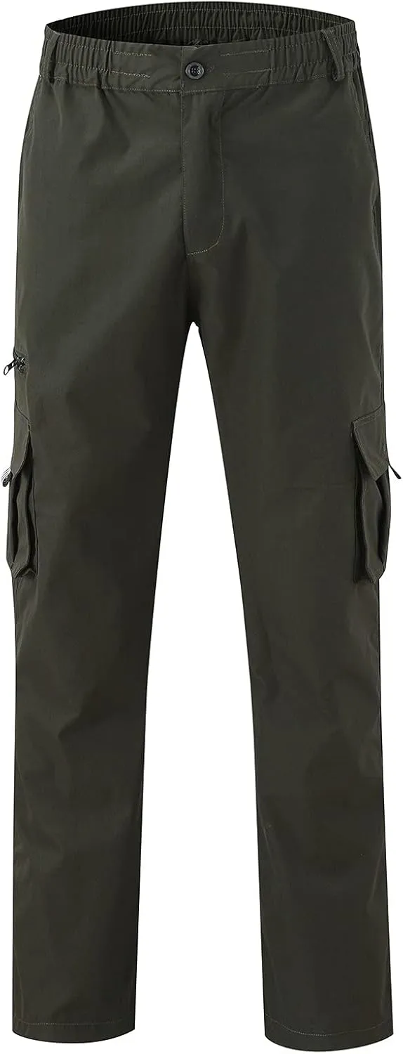 Men's Corduroy Cargo Pants, Baggy Sweatpants, Casual Hip Hop Pants Loose Fit Elastic Waist Drawstring Trousers
