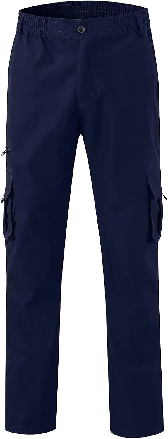 Men's Corduroy Cargo Pants, Baggy Sweatpants, Casual Hip Hop Pants Loose Fit Elastic Waist Drawstring Trousers