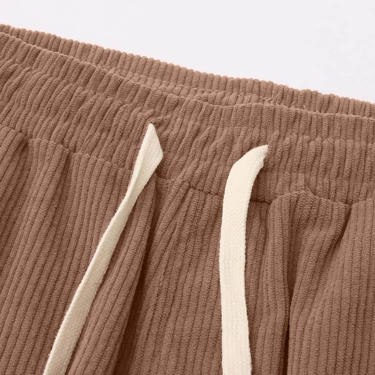 Men's Elastic Waist Casual Pants, Corduroy Baggy Quick Dry Lightweight Athletic Outdoor Hiking Sweatpants with Pockets