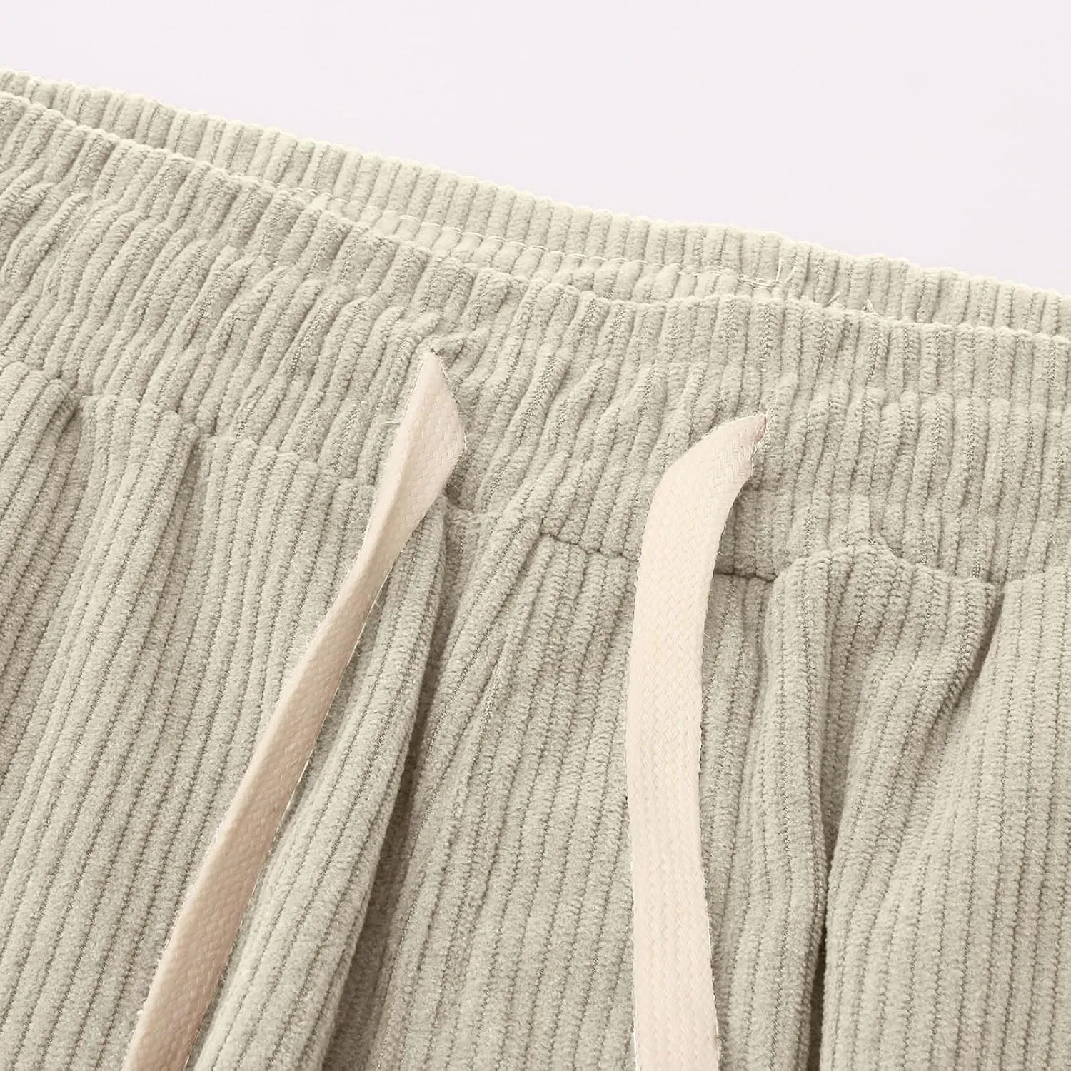 Men's Elastic Waist Casual Pants, Corduroy Baggy Quick Dry Lightweight Athletic Outdoor Hiking Sweatpants with Pockets