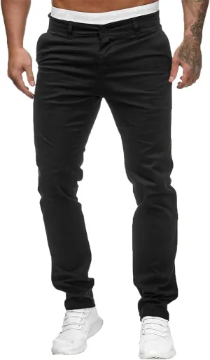 Mens Fashion Joggers Solid Color Trousers Casual Cotton Cargo Pants Loose Fit Hiking Pants Gym Sweatpants Overalls