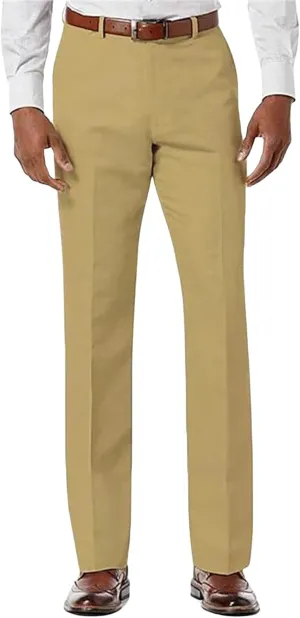 Mens Front Flat Casual Dress Pants Slim Fit Suit Pants Comfy Classic Stretch Chino Pants Business Work Trousers for Men