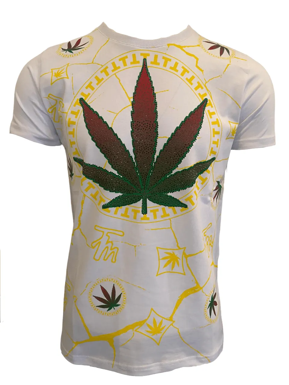 Men’s Ganja Leaf T Shirts Weed Cannabis Top Urban Hip Hop Tee Men Summer Marijuana Shirt T-Shirt