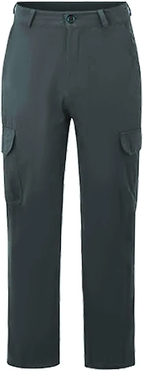 Mens Multi-Pocket Cargo Pants Cotton Simple Solid Color Leisure High Street Elastic Lace Outdoor Hiking Work
