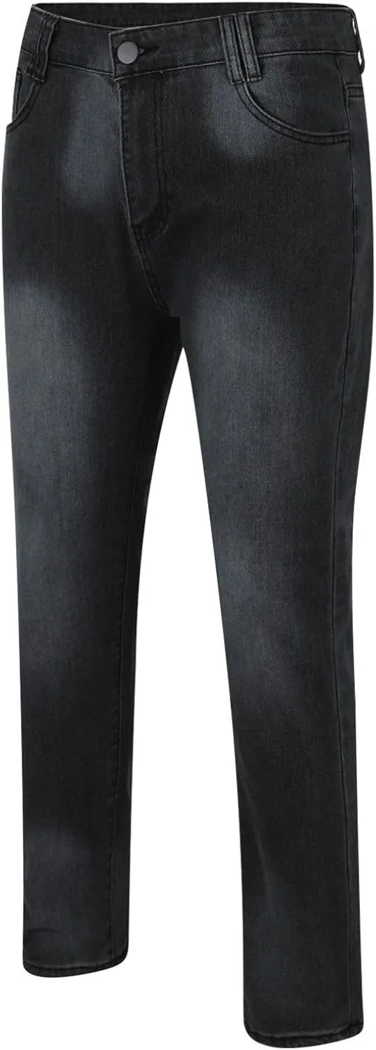 Mens Slim Fit Skinny Denim Pants Straight Leg Vintage Distressed Casual Jeans Classic Biker Jean Outdoor Streetwear Trousers