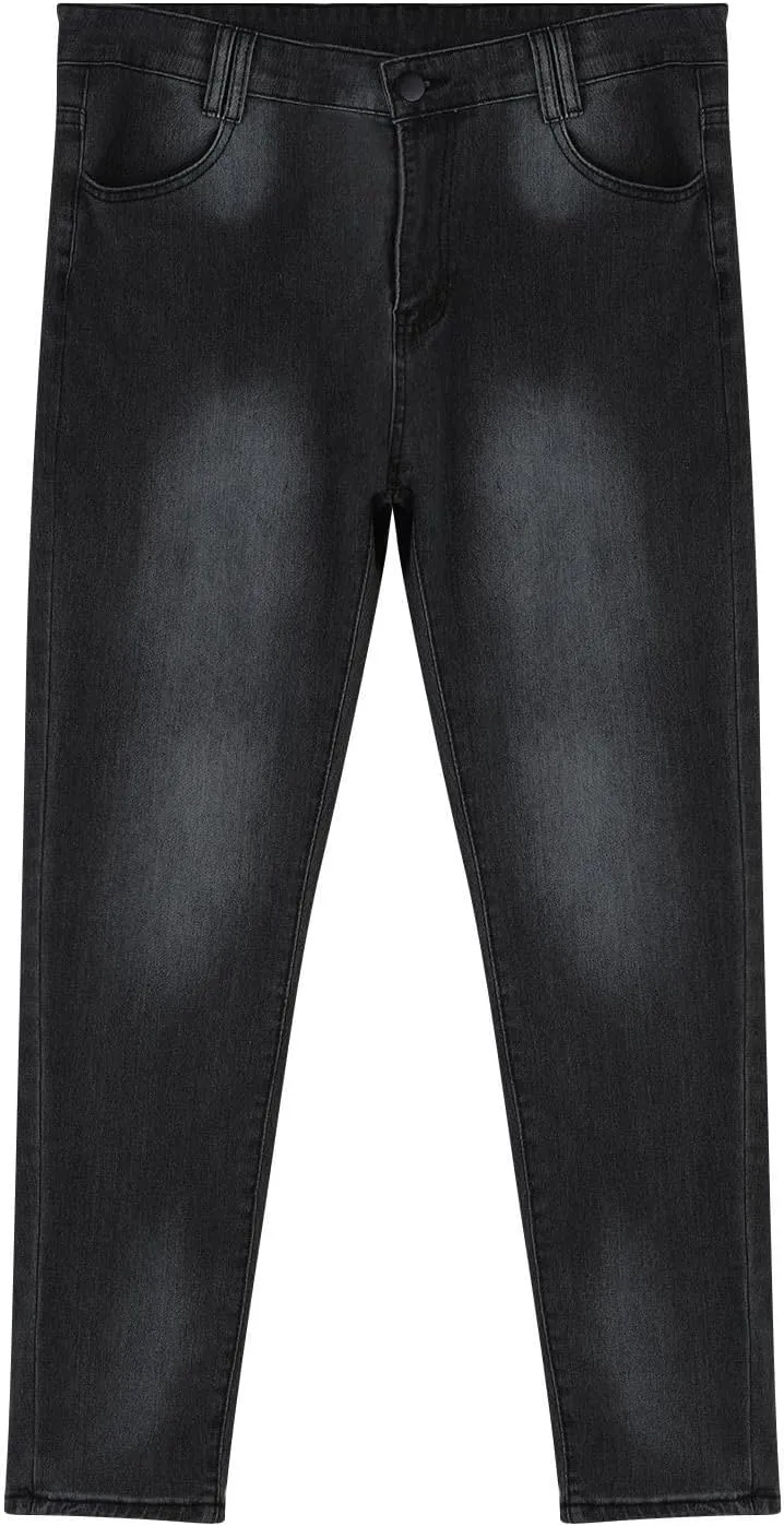 Mens Slim Fit Skinny Denim Pants Straight Leg Vintage Distressed Casual Jeans Classic Biker Jean Outdoor Streetwear Trousers