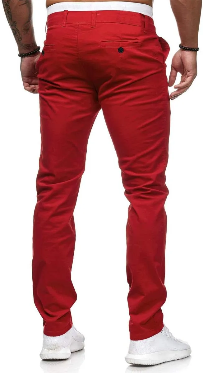 Mens Sweatpants Chinos Pants Men Slim Fit Stretch Casual Lightweight Pants Mid Waist Trousers Classic Slacks Elastic