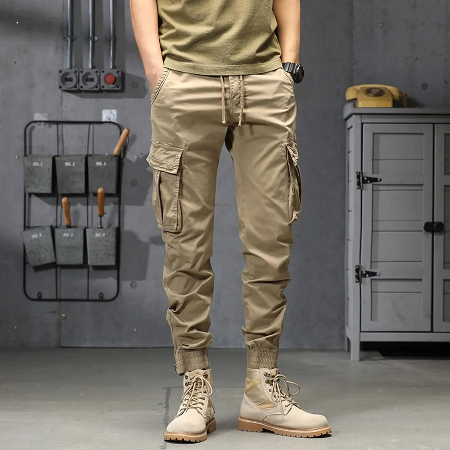 Mens Sweatpants with Pockets Big and Tall Mens Long Pants Joggers for Men Cargo Athletic Casual Cargo Pants Military