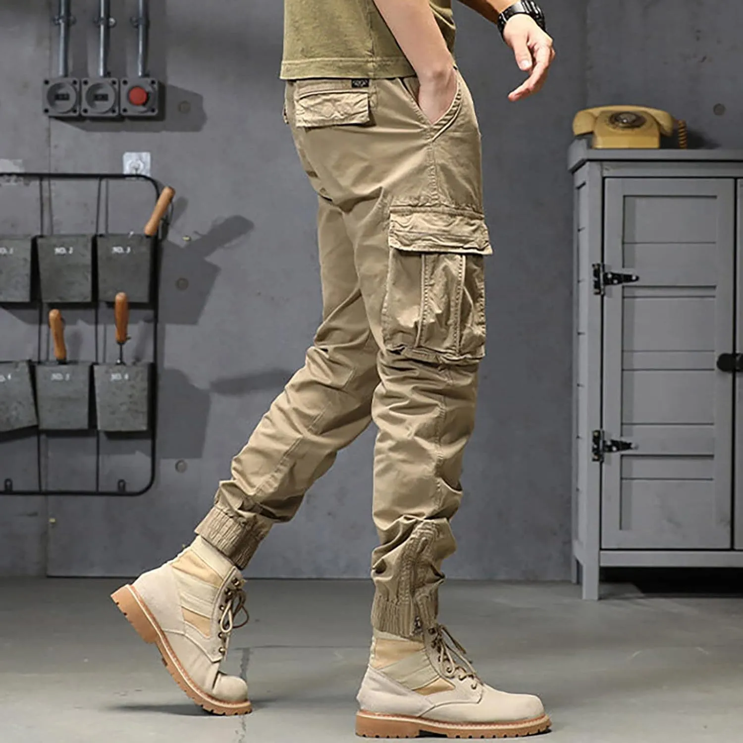 Mens Sweatpants with Pockets Big and Tall Mens Long Pants Joggers for Men Cargo Athletic Casual Cargo Pants Military