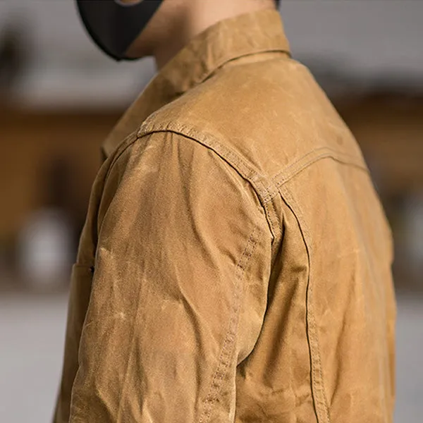 Men's Vintage Casual Oil Waxed Canvas Jacket
